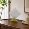 DIY handmade decorative materials with transparent rhombic glass sheets and yellow triangular acrylic blocks details Picture